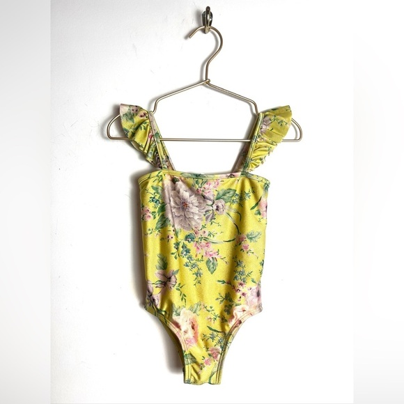 Zimmermann Kids Yellow Floral Swimsuitsize 2T